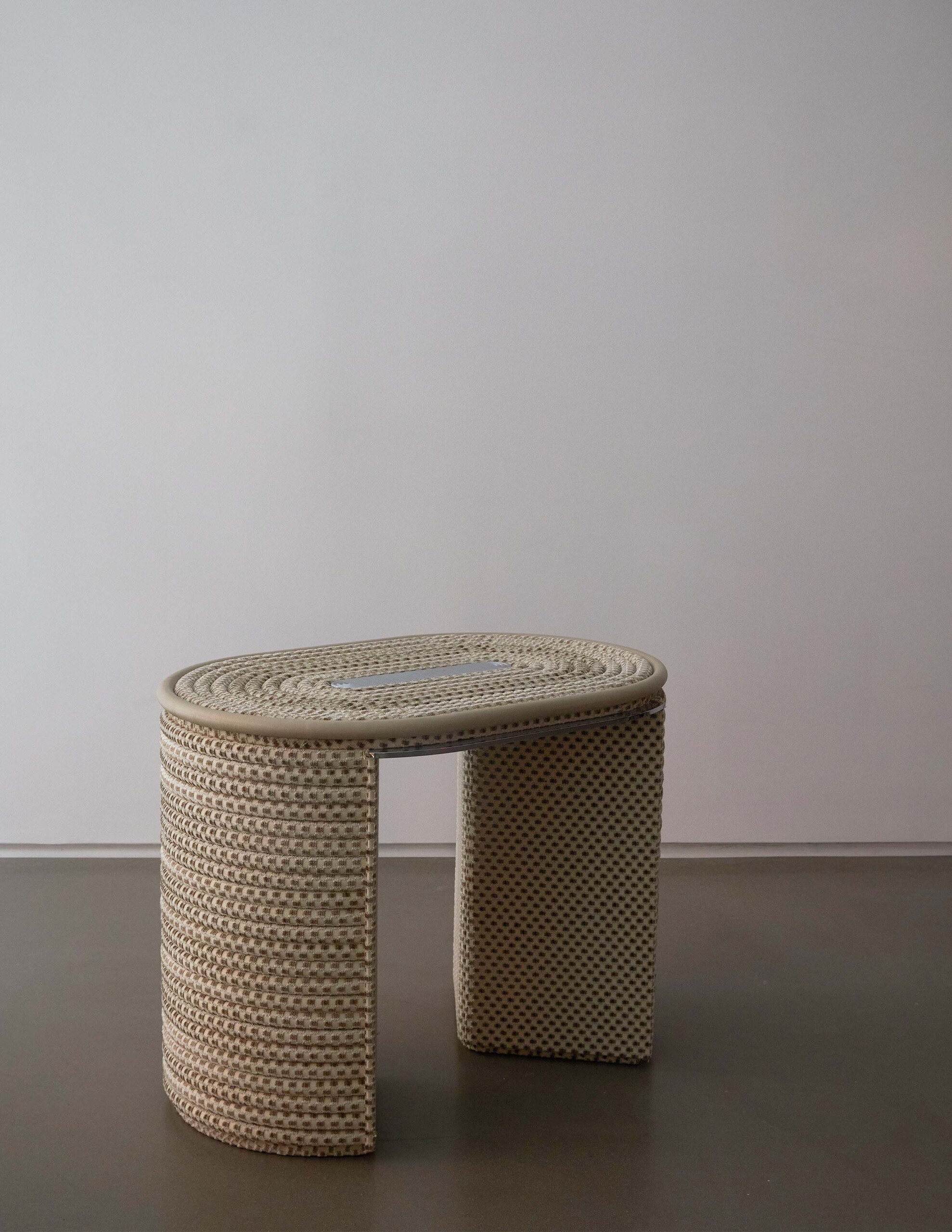 Mark Grattan Stool White Upholstered