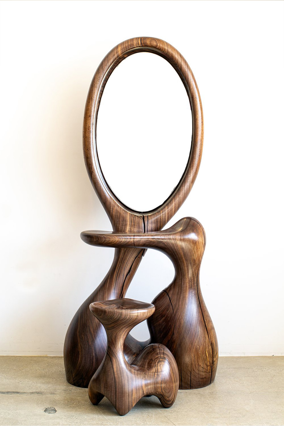 Aaron Poritz Walnut Floor Mirror 2